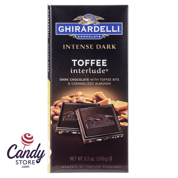 Ghirardelli Intense Dark Chocolate Toffee Interlude 3.5oz Bar - 12ct CandyStore.com