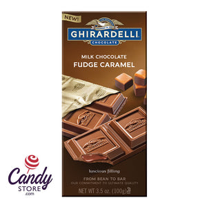Ghirardelli Milk Chocolate Fudge Caramel 3.5oz Bar - 12ct CandyStore.com