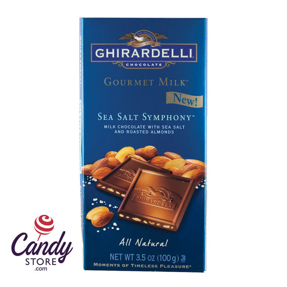 Ghirardelli Milk Chocolate Sea Salt Almond Bar - 12ct CandyStore.com