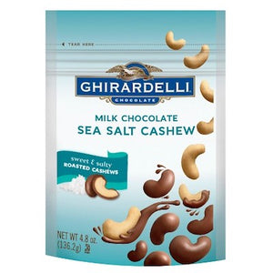 Ghirardelli Milk Chocolate Sea Salt and Cashew Pouch - 6ct CandyStore.com