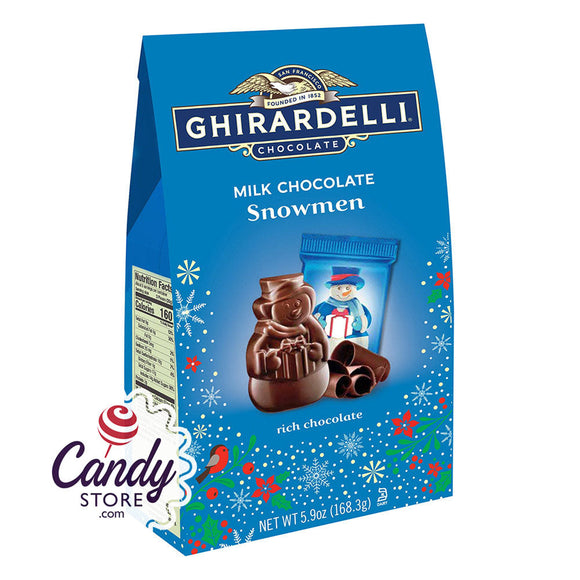 Ghirardelli Milk Chocolate Snowmen 5.9oz Medium Bags - 12ct CandyStore.com
