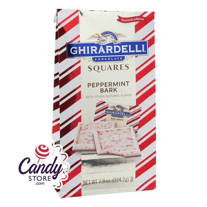 Ghirardelli Peppermint Bark Squares 7.9oz Bags - 12ct CandyStore.com