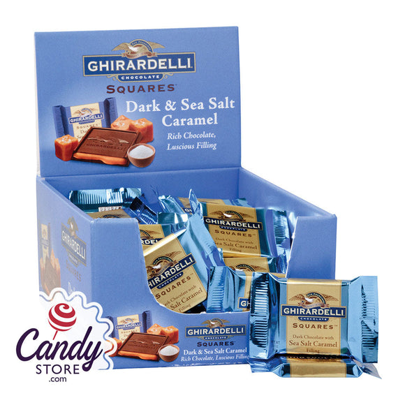 Ghirardelli Squares Dark Caramel Seasalt Filled .53oz - 50ct CandyStore.com