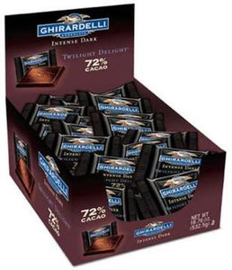 Ghirardelli Twilight Delight 72% Dark Chocolate Squares Caddy - 50ct CandyStore.com