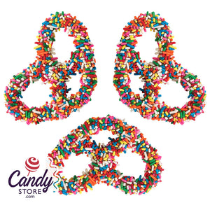Giambri's Rainbow Sprinkles Milk Chocolate Covered Pretzel - 3lb CandyStore.com