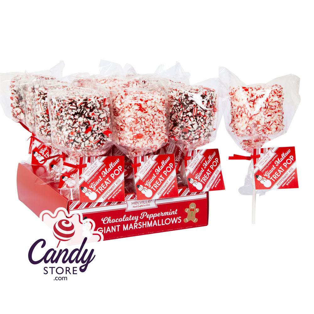 Giant Crushed Peppermint Marshmallow Pop 1.7oz 12ct - CandyStore.com