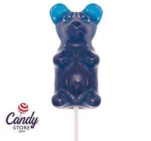 Giant Raspberry Gummy Bears on a Stick - 12ct CandyStore.com