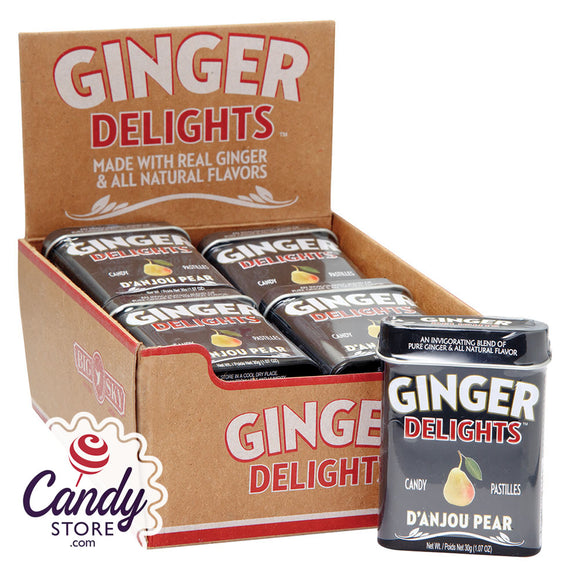 Ginger Delights D'Anjou Pear 1.07oz Tin - 12ct CandyStore.com