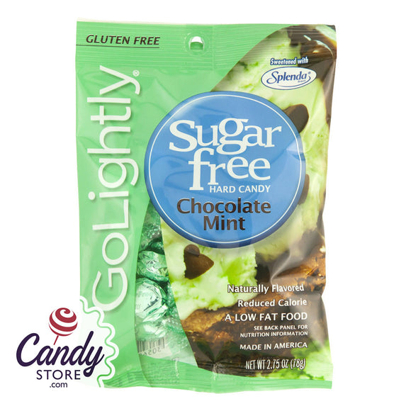 Go Lightly Sugar Free Chocolate Mint Hard Candy 2.75oz Peg Bag - 12ct CandyStore.com