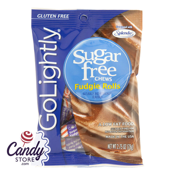 Go Lightly Sugar Free Fudgie Rolls Chews 2.75oz Peg Bag - 12ct CandyStore.com