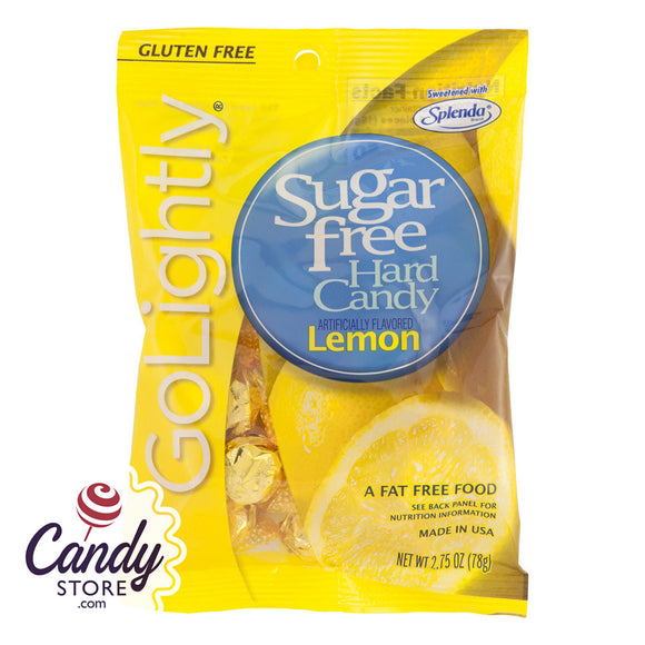 Go Lightly Sugar Free Lemon Hard Candy 2.75oz Peg Bag - 12ct CandyStore.com