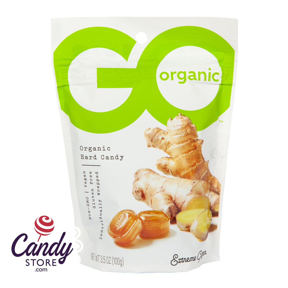 Go Organic Ginger Extreme Hard Candy 3.5oz Pouch 6ct