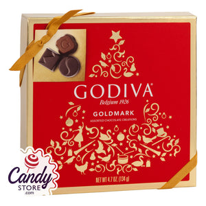 Godiva 9-Piece Assorted Chocolates Holiday 3.9oz Box - 6ct CandyStore.com