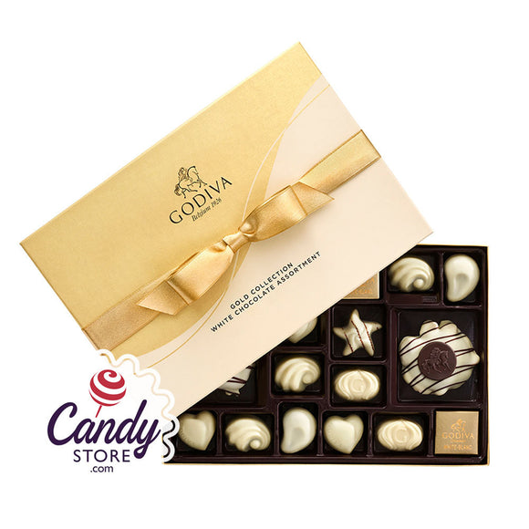 Godiva Large White Chocolate Assortment 22-Piece Boxes - 10ct CandyStore.com