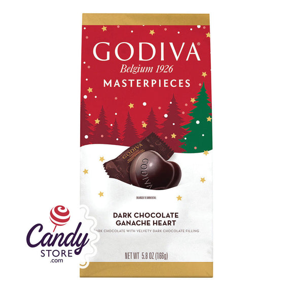 Godiva Masterpieces Christmas Dark Chocolate Heart 6oz Bags - 6ct CandyStore.com