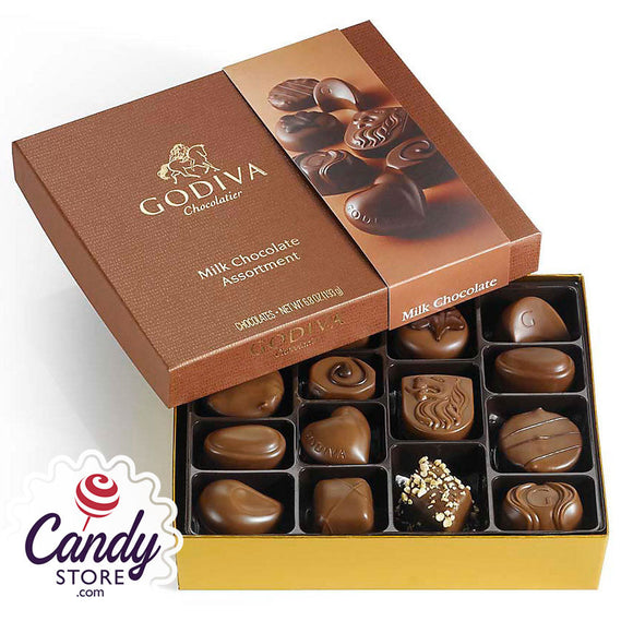 Godiva Milk Chocolate Gift Box 15-Piece - 12ct Boxes CandyStore.com