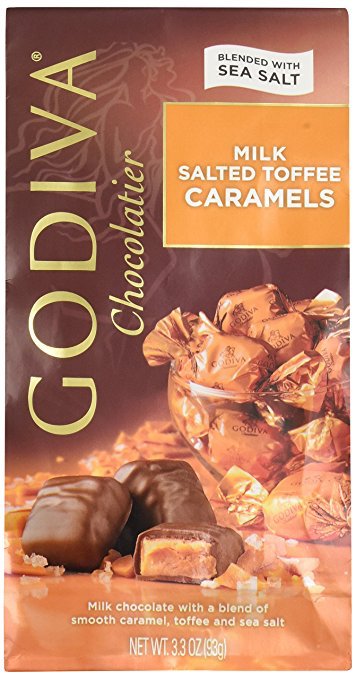 Godiva Milk Chocolate Salted Toffee Caramels Bags - 6ct CandyStore.com