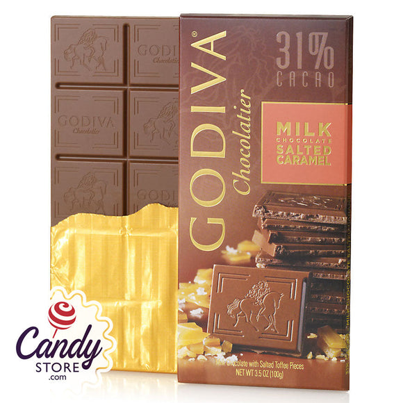 Godiva Milk Chocolate Sea Salt Caramel Tablet Bars - 10ct CandyStore.com