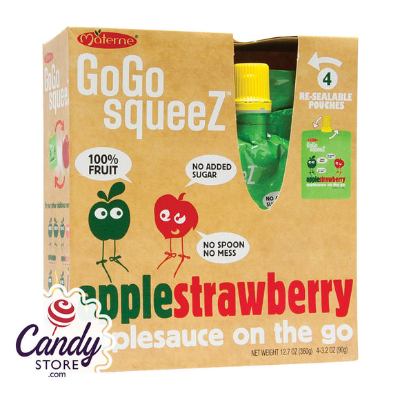 Gogo Squeeze Applestrawberry Applesauce On The Go 4-Pack 3.2oz Box - 12ct CandyStore.com