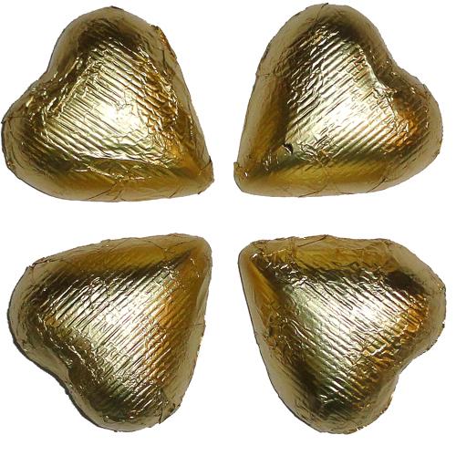 Gold Foil Hearts - 10lb Bulk CandyStore.com