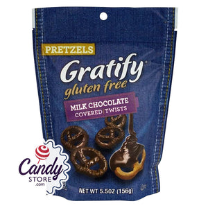 Gratify Gluten Free Milk Chocolate Covered Pretzel Twists 5.5oz Pouch - 12ct CandyStore.com