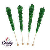Green Apple Rock Candy Crystal Sticks - 36ct Jar CandyStore.com