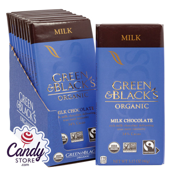 Green & Black Organic Milk Chocolate 3.17oz - 10ct CandyStore.com