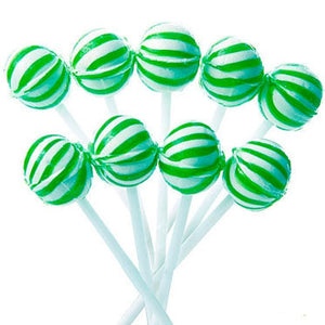 Green Striped Ball Petite Lollipops - 400ct CandyStore.com