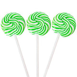 Green & White Squiggly Pops Lollipops - 48ct CandyStore.com