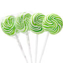 Green & White Squiggly Pops Lollipops - 48ct CandyStore.com