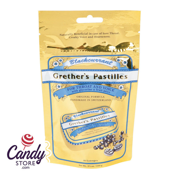Grether's Black Currant Pastilles Reg Bags 3.4oz - 12ct CandyStore.com