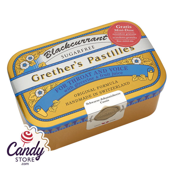 Grether's Sugar Free Black Currant Pastilles 15.5oz Tin - 6ct CandyStore.com