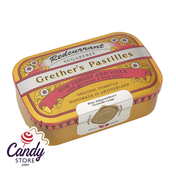 Grether's Sugar Free Red Currant Pastilles 3.7oz Tin - 12ct CandyStore.com