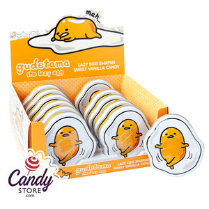 Gudetama The Lazy Egg Vanilla Candy 1.5oz Tin - 12ct CandyStore.com