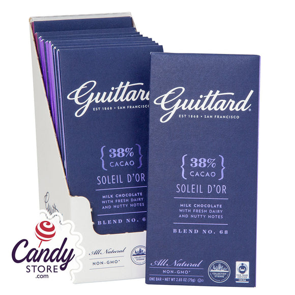 Guittard 38% Cacao Milk Chocolate Soleil D'Or 2.65oz Bar - 12ct CandyStore.com