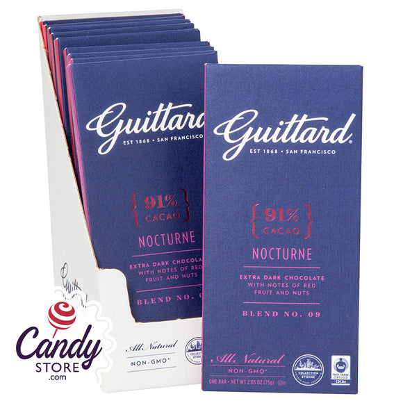 Guittard Extra Dark Chocolate Nocturne 2.65oz Bar - 12ct CandyStore.com