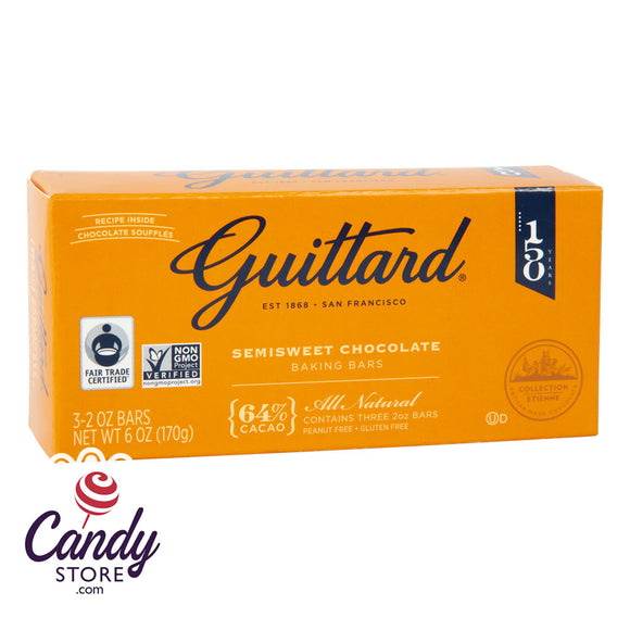 Guittard Semi Sweet Chocolate Baking Bar 6oz Box - 12ct CandyStore.com