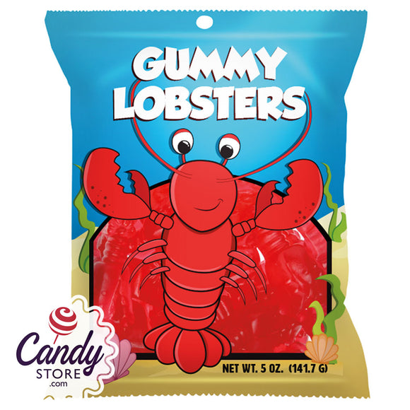 Gummy Lobsters Amusemints 5oz Peg Bags - 12ct CandyStore.com