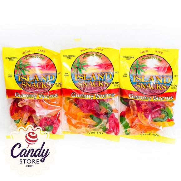 Gummy Worms Island Snacks - 6ct Bags CandyStore.com