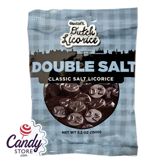 Gustaf's Double Salt Licorice 5.2oz Peg Bag - 12ct CandyStore.com