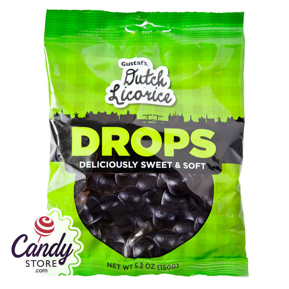 Gustaf's Licorice Drops 5.2oz Peg Bag - 12ct CandyStore.com
