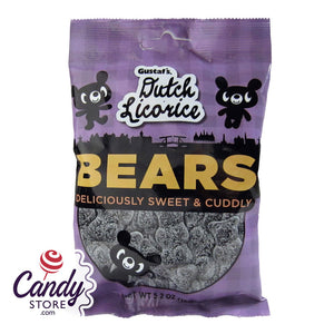 Gustaf's Sugared Licorice Bears 5.2oz Peg Bag - 12ct CandyStore.com