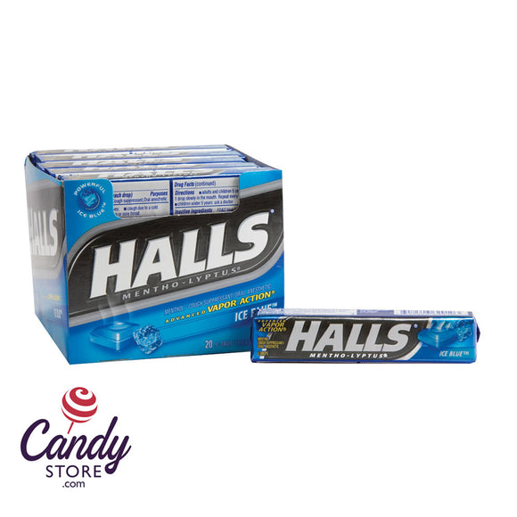 Halls Ice Blue Peppermint Cough Drops - 20ct CandyStore.com