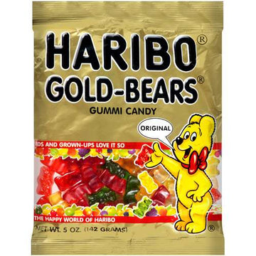 Haribo Gold Bears Gummi Candy 5oz Bags - 12ct
