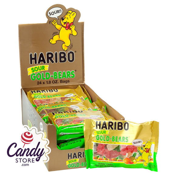 Haribo Sour Gold Bears Gummi Candy 1.7oz Bag - 24ct CandyStore.com
