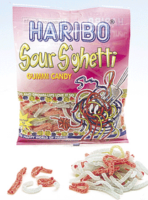 Haribo Sour S'ghetti Gummi Spaghetti Candy - 12ct – CandyStore.com