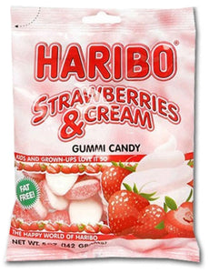 Haribo Strawberries And Cream Gummi Soft Candy - 12ct CandyStore.com