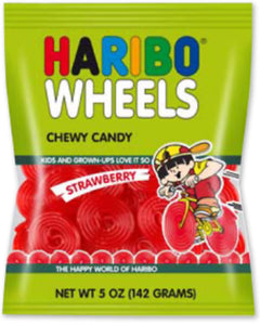 Haribo Strawberry Wheels Bag - 12ct CandyStore.com