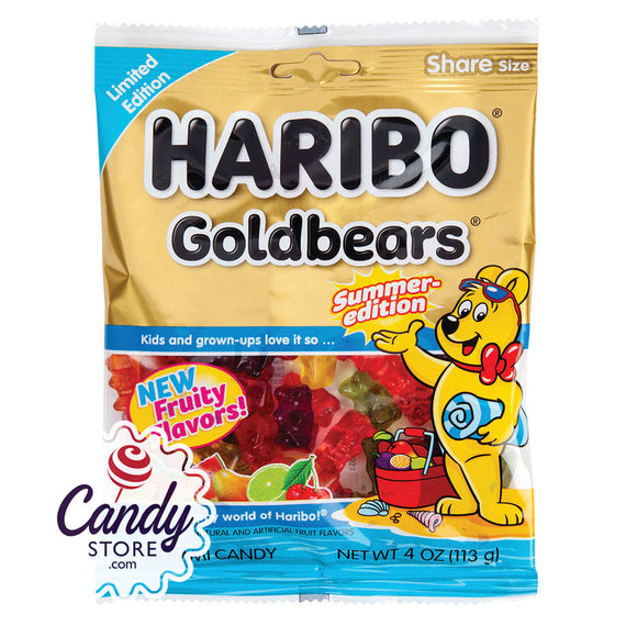 Haribo Summer Edition Gold Bears 4oz Peg Bags - 36ct CandyStore.com