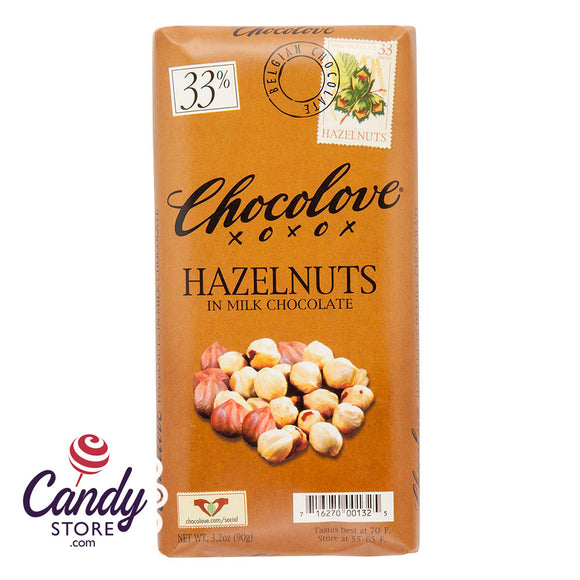 Hazelnuts In Milk Chocolate Chocolove 3.2oz Bar - 12ct CandyStore.com